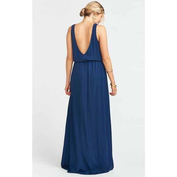 Show Me Your Mumu Kendall Maxi Dress in Rich Navy Crisp S NWT - Picture 3 of 6